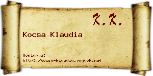Kocsa Klaudia névjegykártya